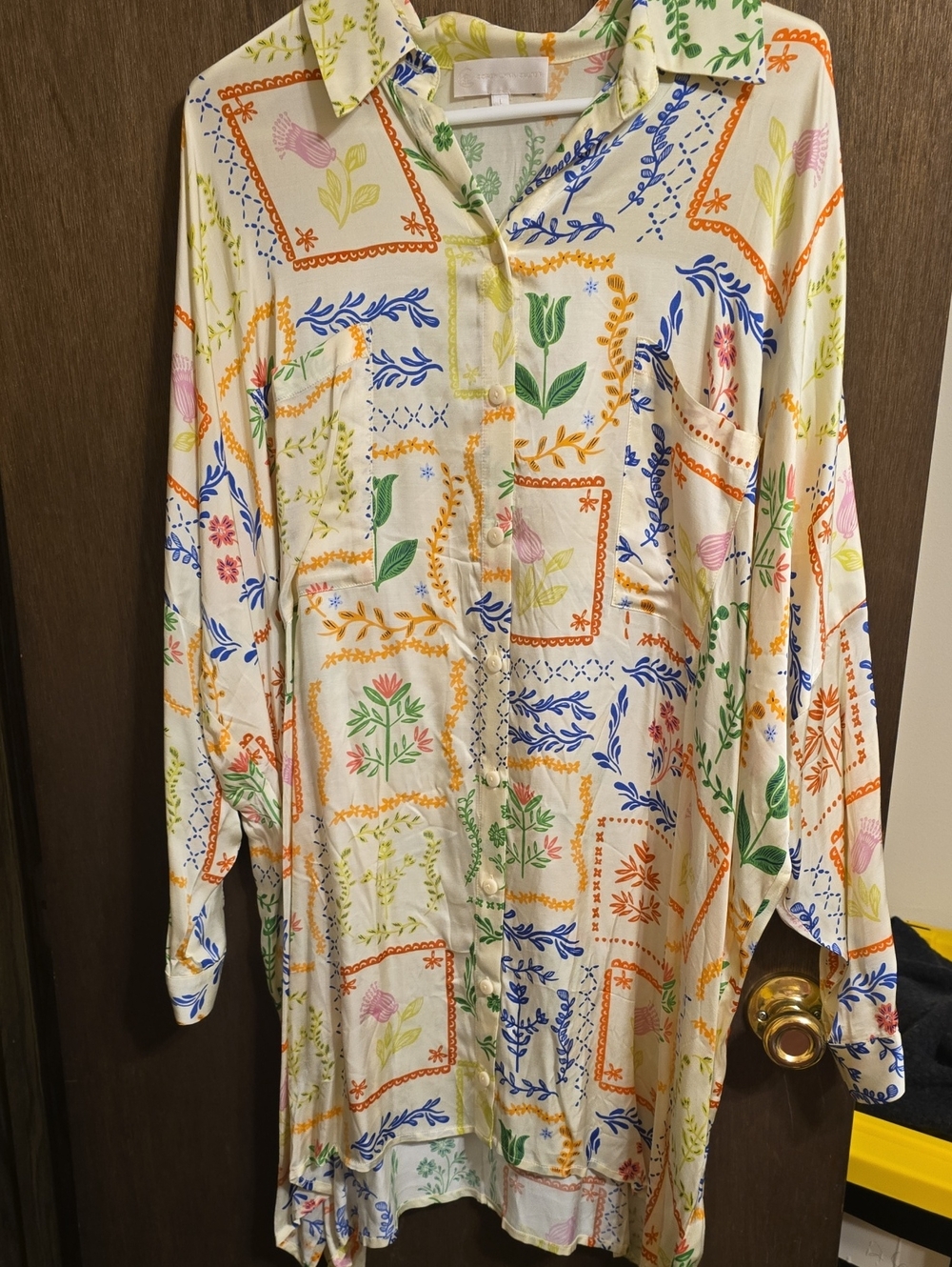Women's  Button-Front Floral Print Shirt - Cream Multi